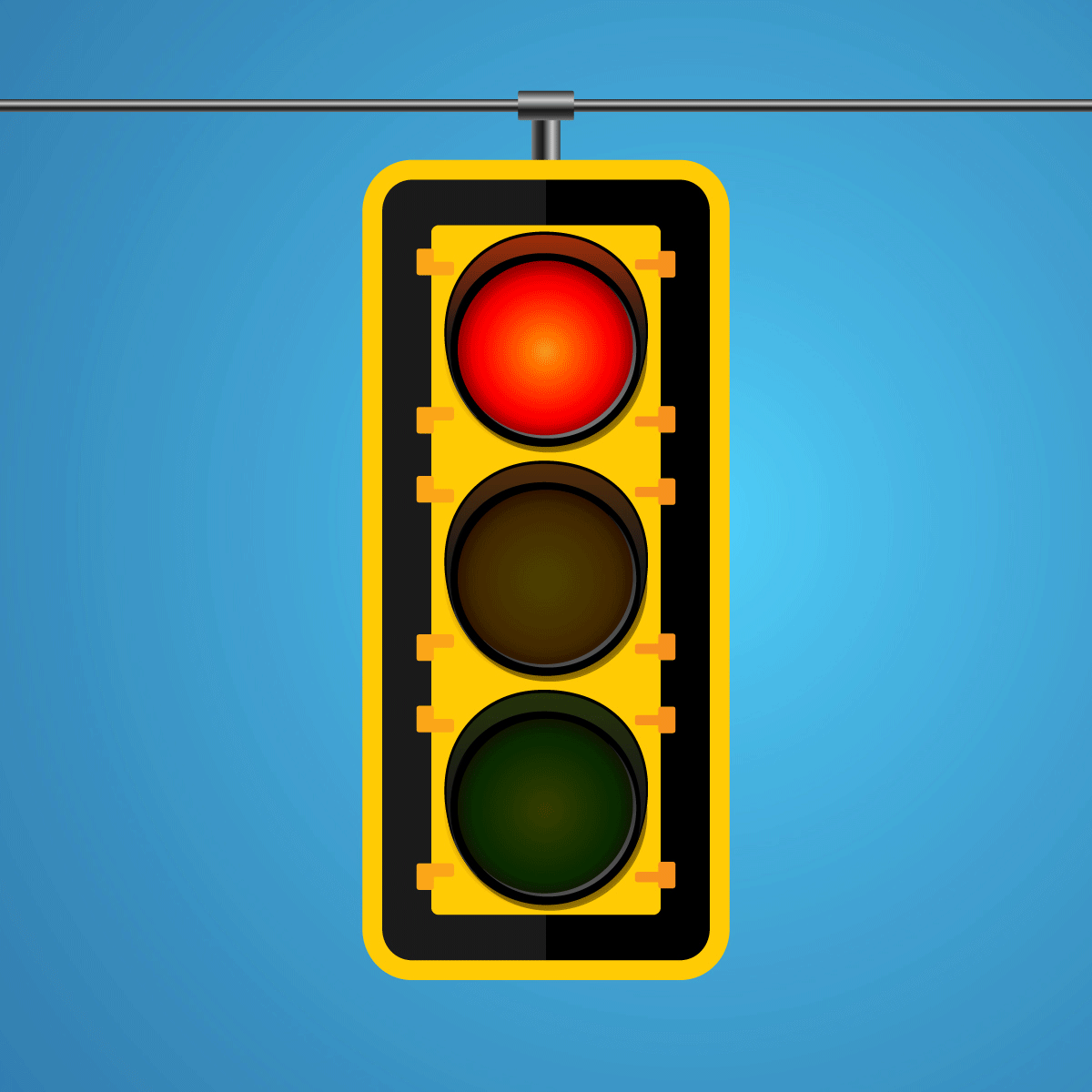 FLASHING RED ARROW TRAFFIC LIGHT