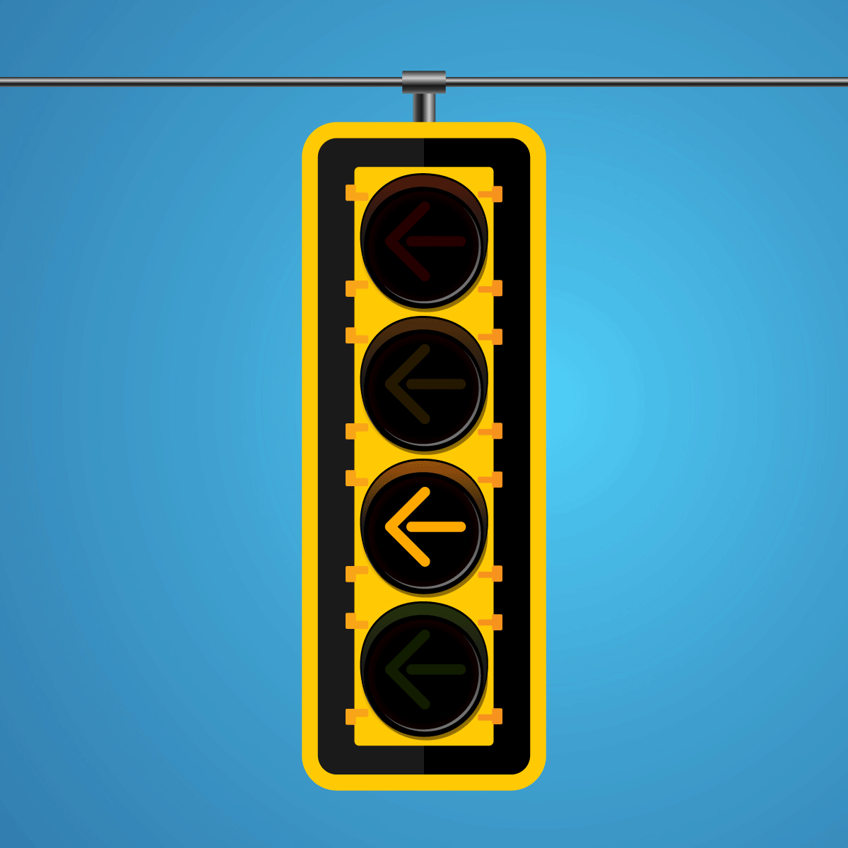 FLASHING YELLOW ARROW TRAFFIC LIGHT