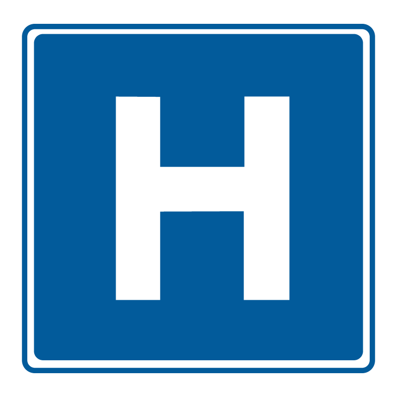 Hospital guide sign