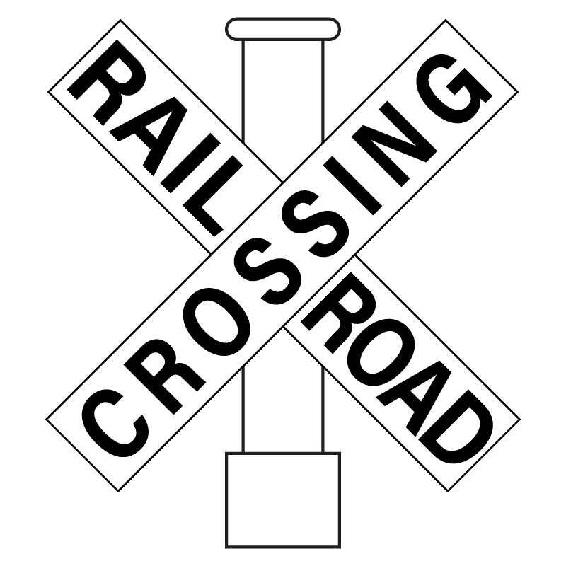 Cross railroad sign