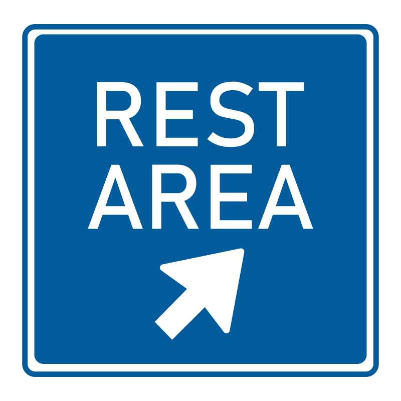Rest area guide sign