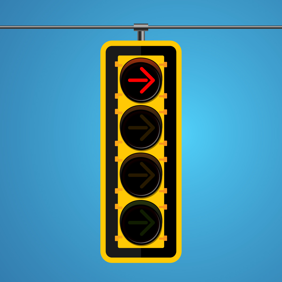 RED ARROW TRAFFIC LIGHT (Right Turn)