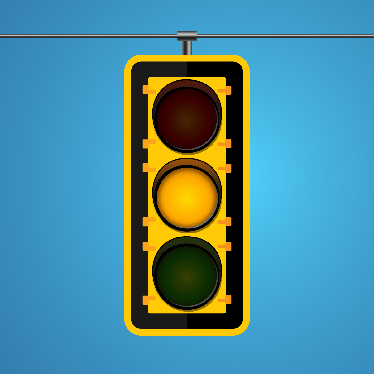 Yellow traffic light