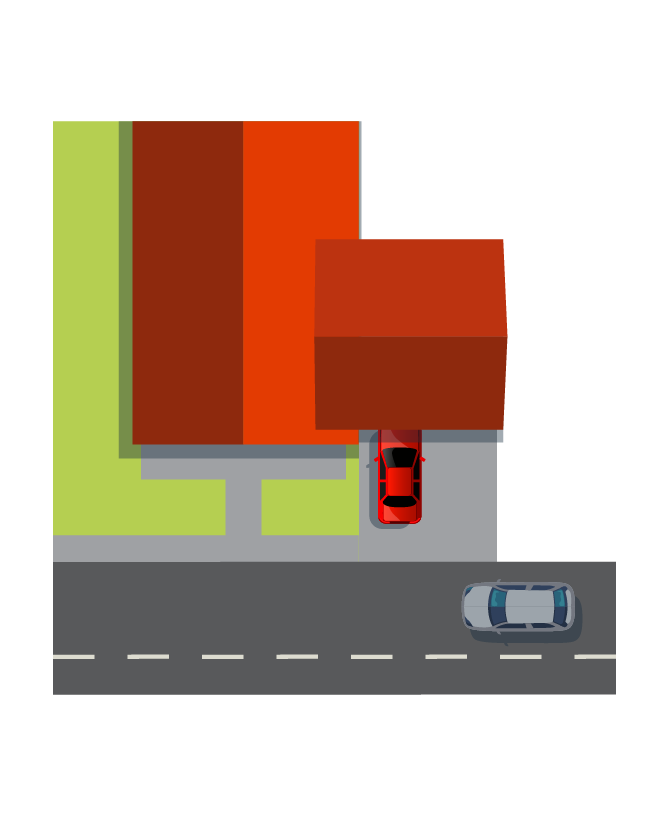 Yield the right-of-way to drivers on a public road if you are coming from a driveway or a private road.